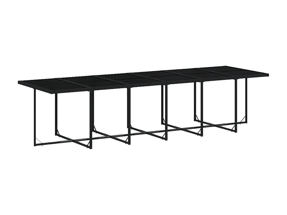 Ensemble à manger de jardin 17 pcs coussins noir résine tressée