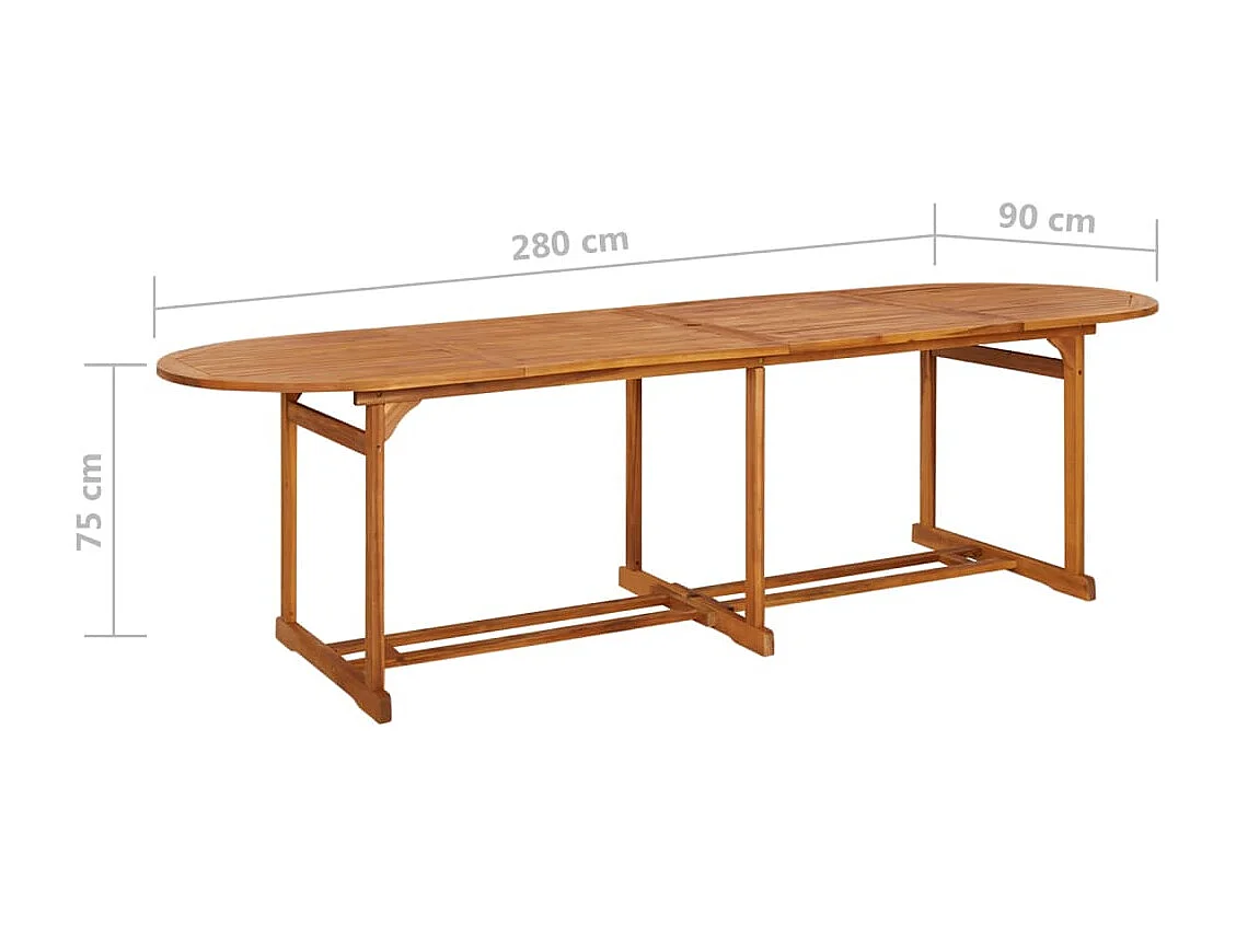 13-delige Tuinset 280x90x75 cm massief acaciahout