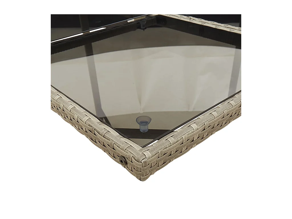 13-delige Tuinset met kussens poly rattan grijs