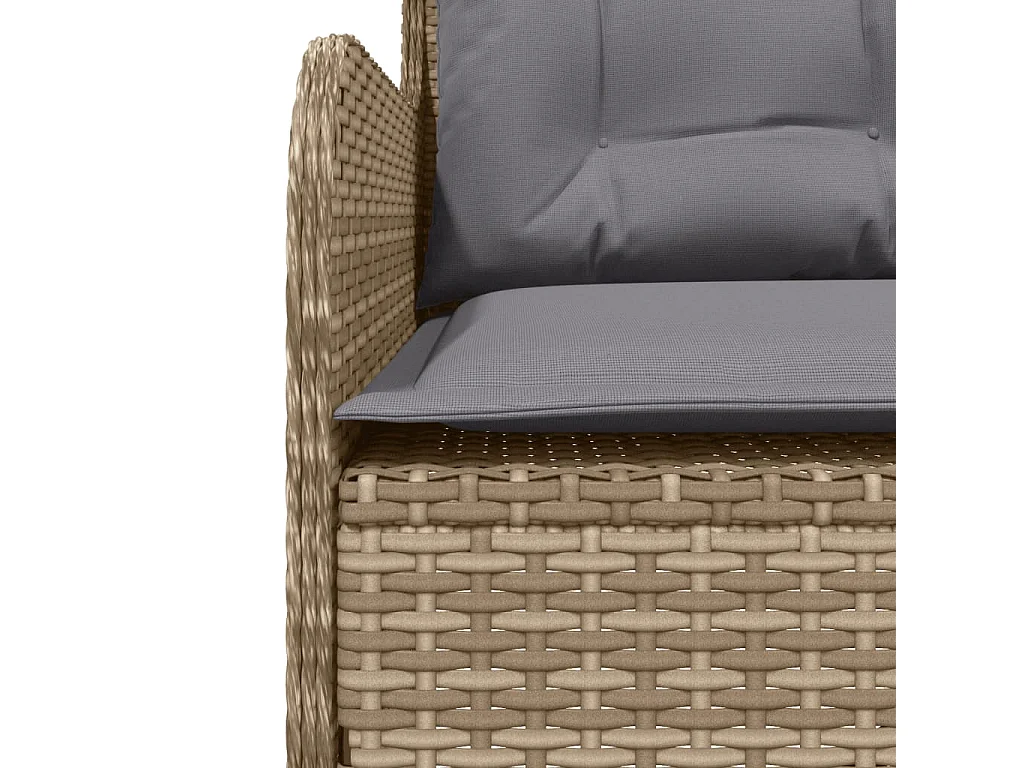 Salon de jardin avec coussins 2 pcs beige résine tressée