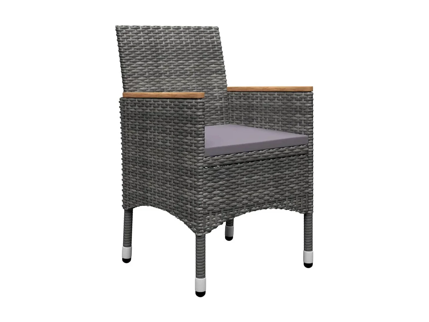 5 pcs conjunto de jantar para jardim cinzento