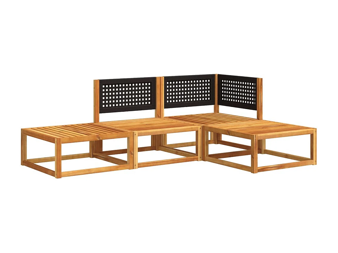 Salon de jardin avec coussins 4 pcs bois d'acacia massif