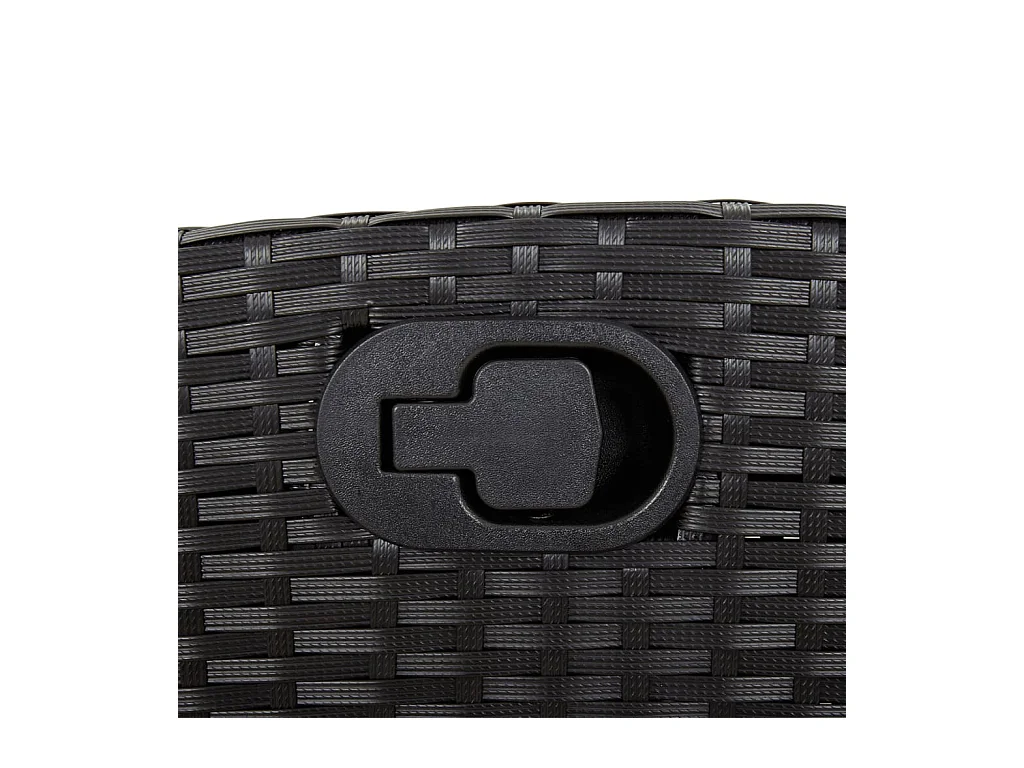 7-tlg. Garten-Essgruppe mit Kissen Schwarz Poly Rattan