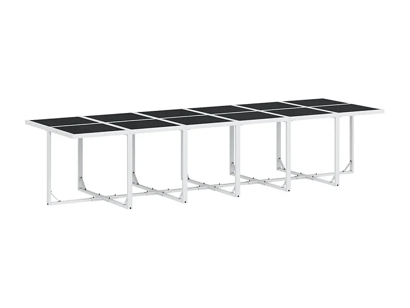 Ensemble à manger de jardin avec coussins 13pcs blanc textilène