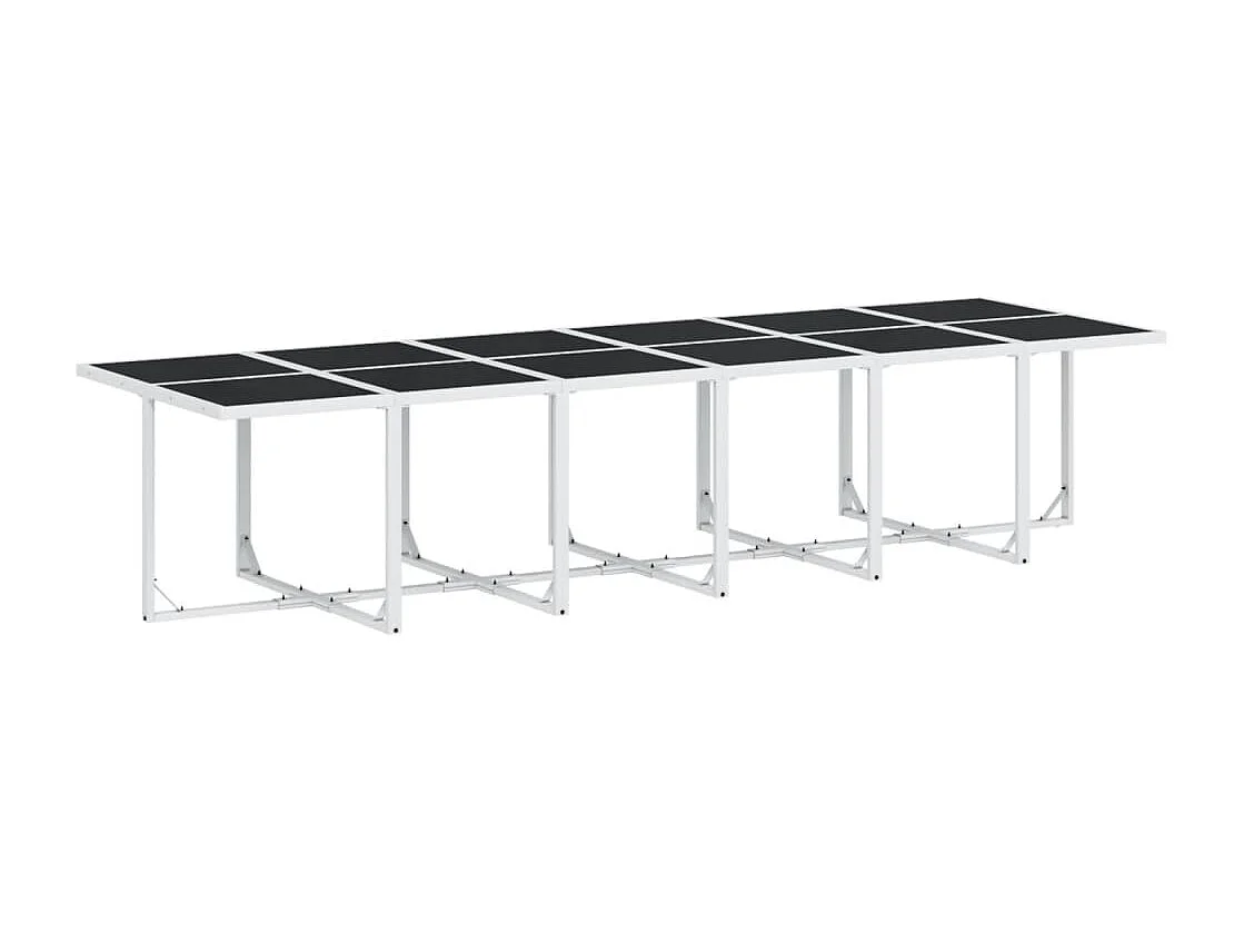 Juego de comedor de jardín 13 pzas con cojines textilene blanco