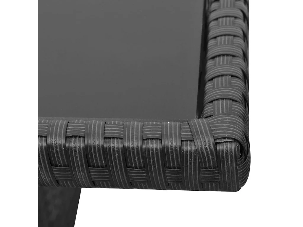 4-tlg. Garten-Lounge-Set mit Auflagen Poly Rattan Schwarz