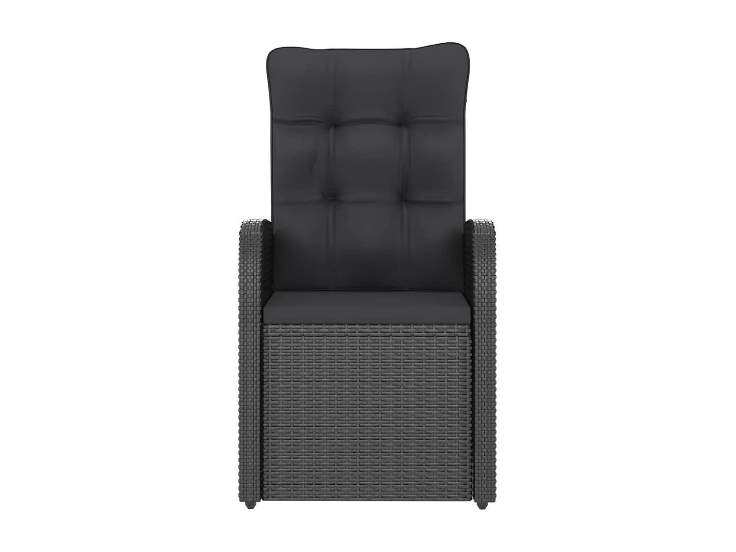 11 pcs conjunto jantar exterior com almofadões vime PE preto