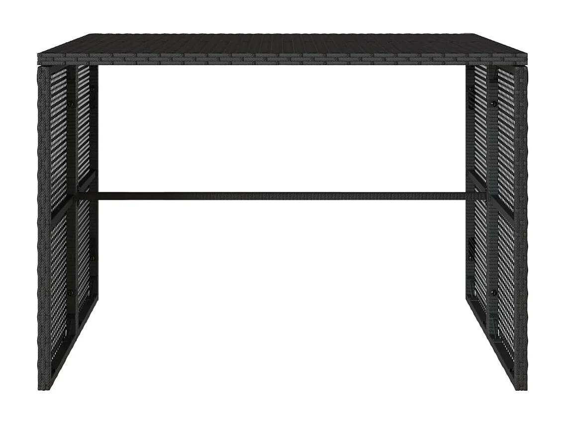 Set da Pranzo da Giardino 3 pz con Cuscini Nero in Polyrattan