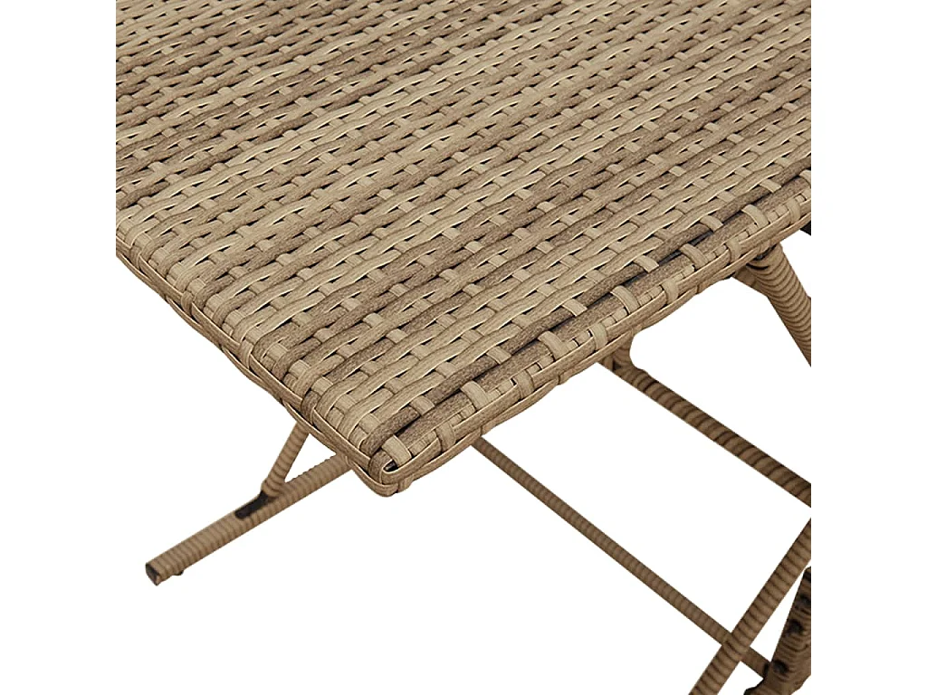 Set comedor de jardín 7 pzas con cojines ratán sintético beige