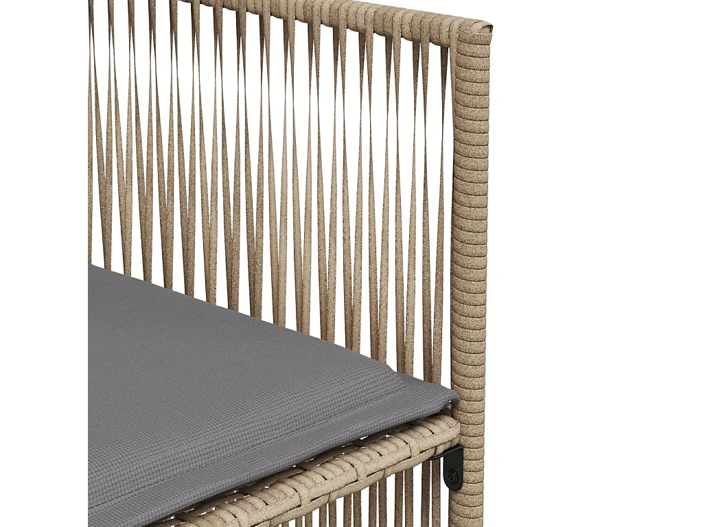 Set comedor de jardín 7 pzas con cojines ratán sintético beige