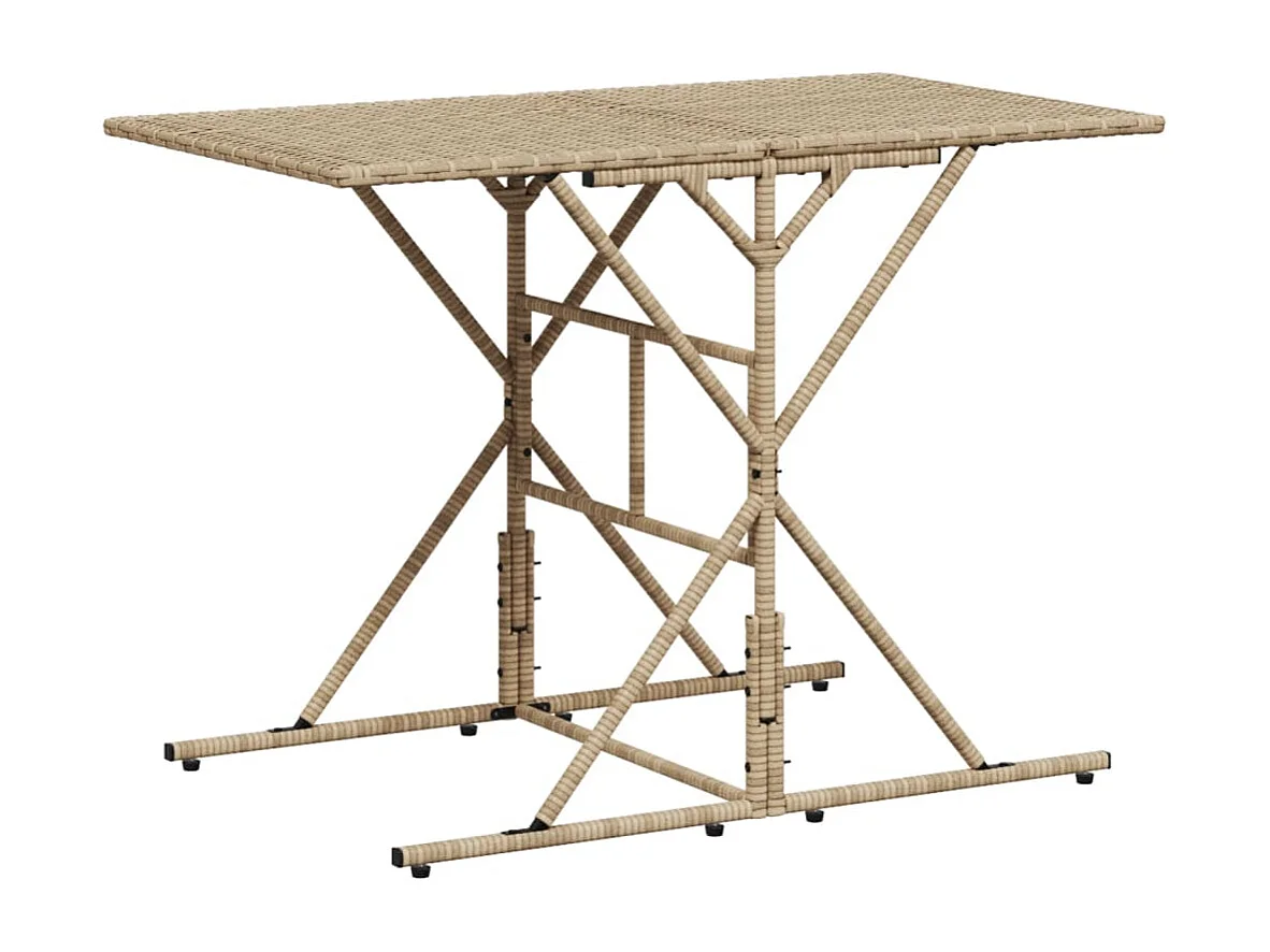 Ensemble à manger de jardin et coussins 7 pcs beige poly rotin