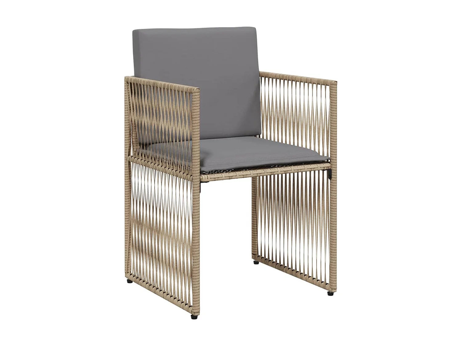 Ensemble à manger de jardin et coussins 7 pcs beige poly rotin