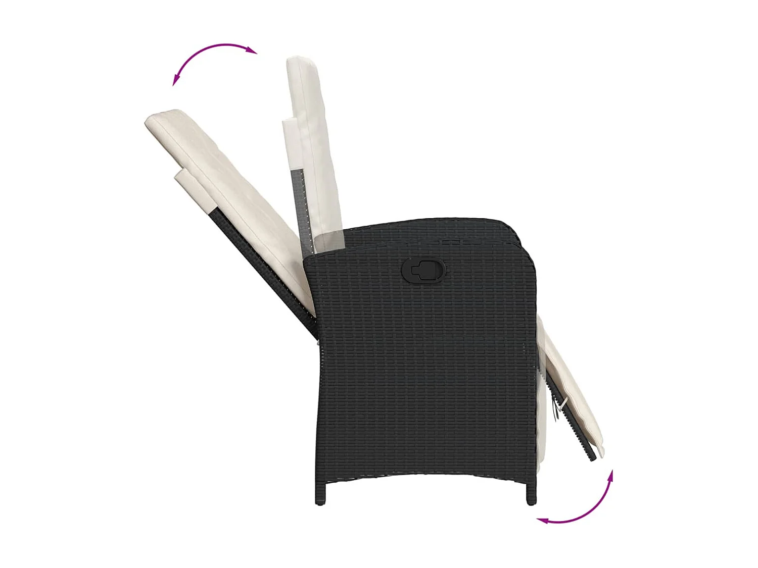 Set de muebles jardín 5 pzas con cojines ratán sintético negro