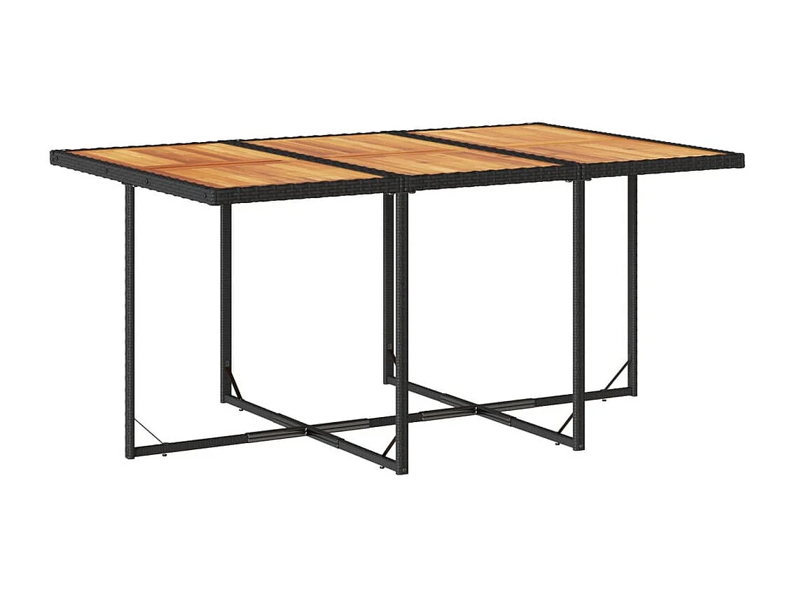 11 pcs conjunto de jantar p/ jardim c/ almofadões vime PE preto