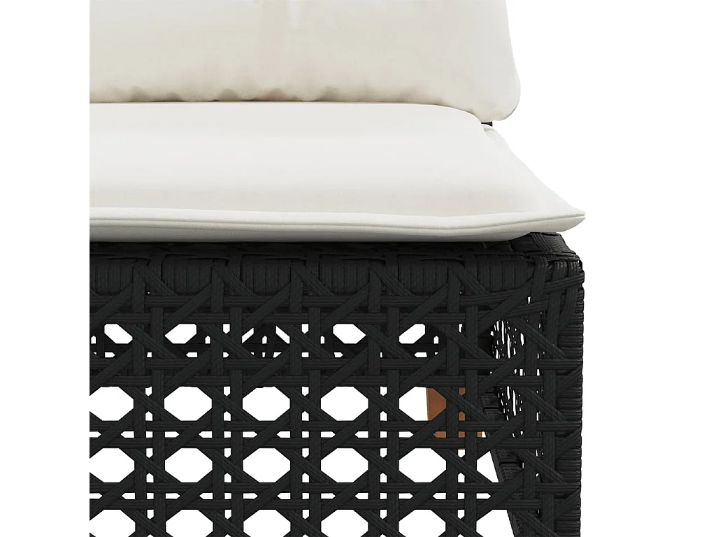 Set Divani da Giardino 9 pz con Cuscini Nero in Polyrattan