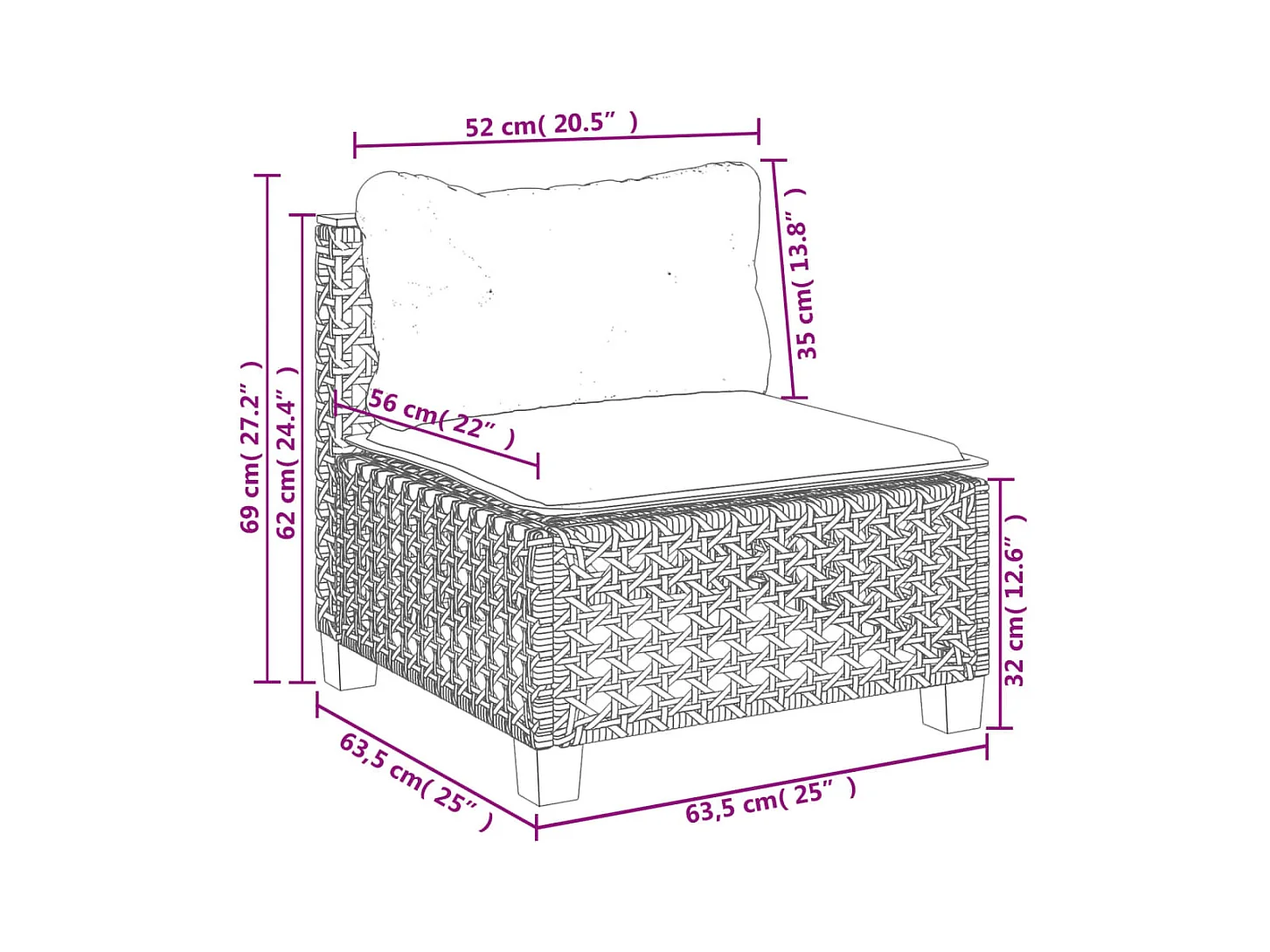 Salon de jardin avec coussins 7 pcs gris résine tressée