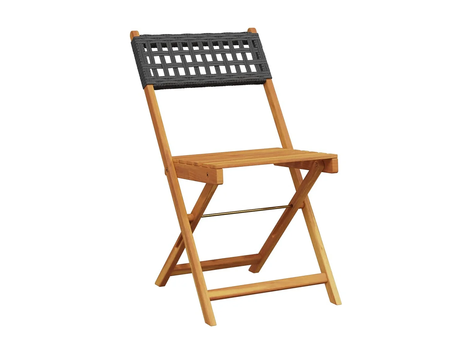 Ensemble à manger de jardin 5 pcs résine tressée et bois massif