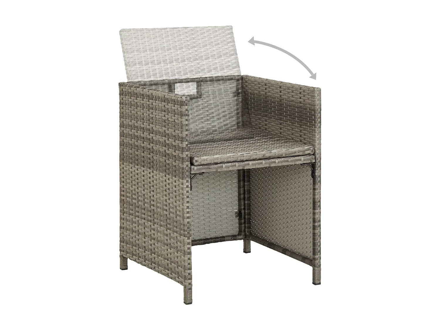 Ensemble à manger de jardin 3 pcs avec coussins Gris