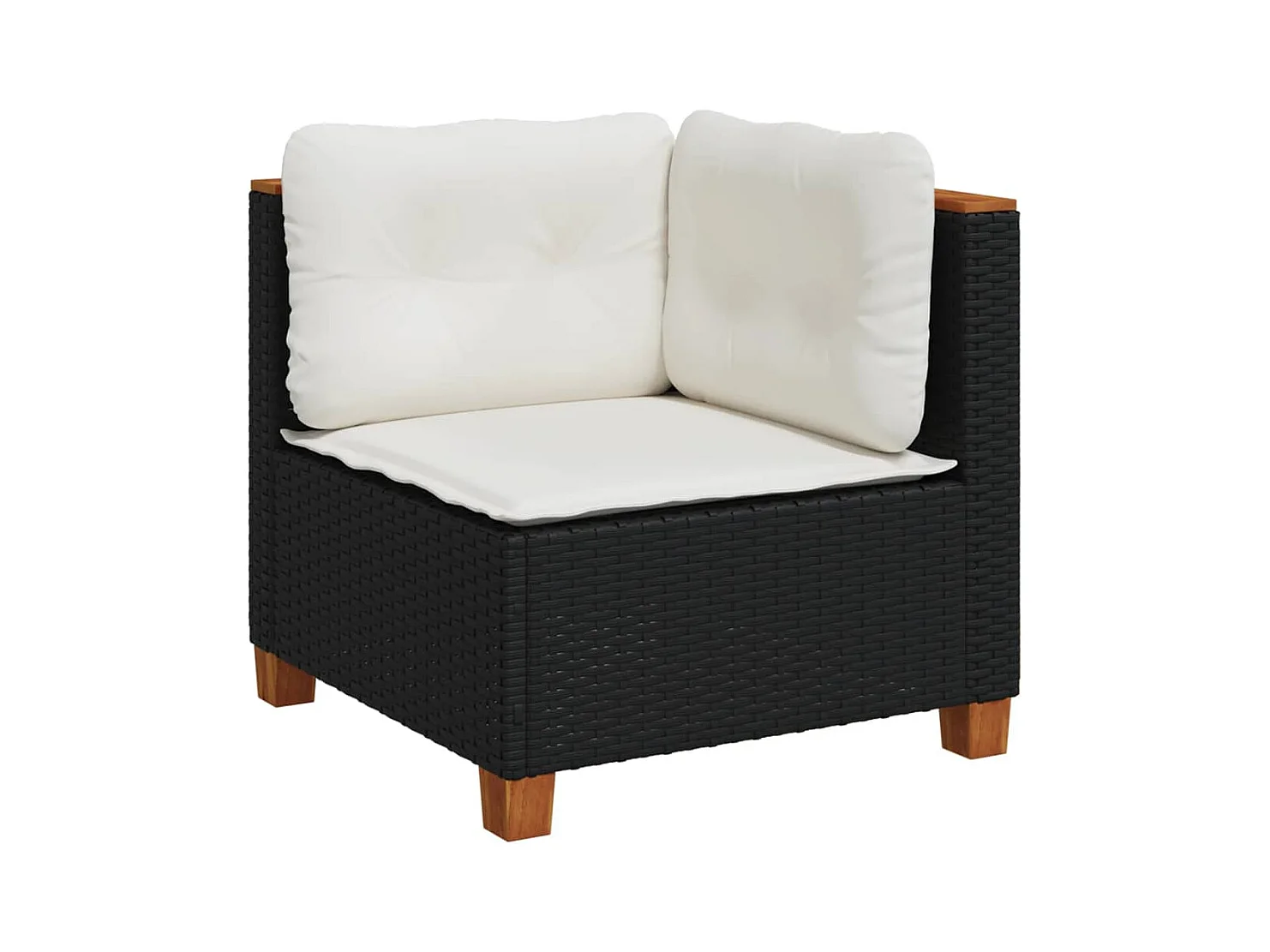 Salon de jardin 10 pcs avec coussins noir résine tressée
