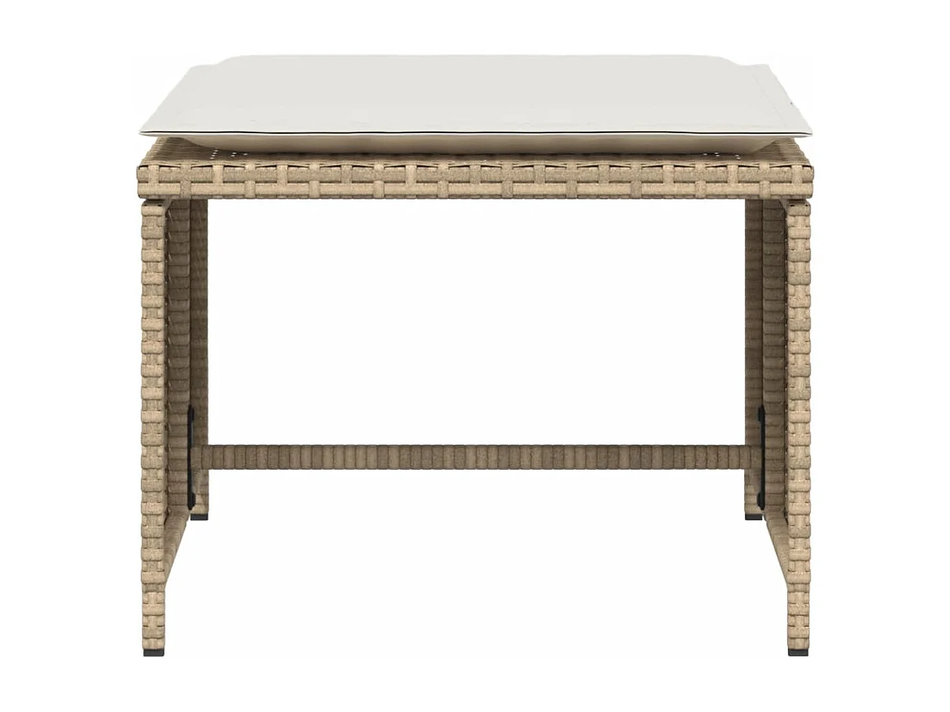 Chaise de jardin avec tabouret beige résine tressée