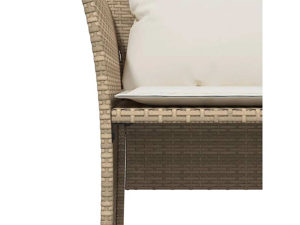 Chaise de jardin avec tabouret beige résine tressée