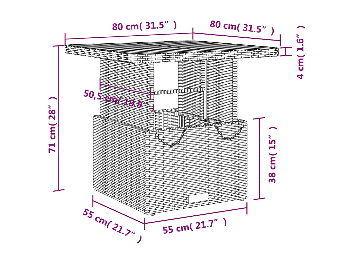 Set comedor de jardín 3 pzas con cojines ratán sintético negro