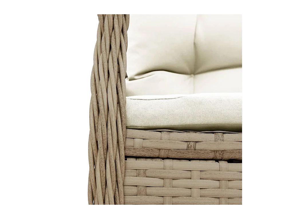 Set da Bistrò 3 pz con Cuscini Beige in Polyrattan