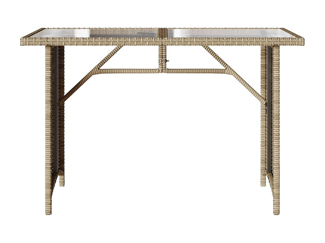 Set da Pranzo da Giardino 2 pz con Cuscini Beige in Polyrattan