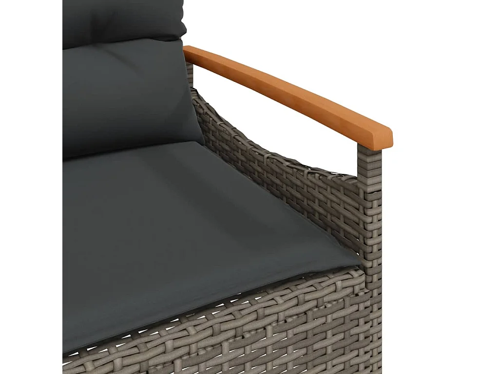 Set Divani da Giardino 4 pz con Cuscini in Polyrattan Grigio