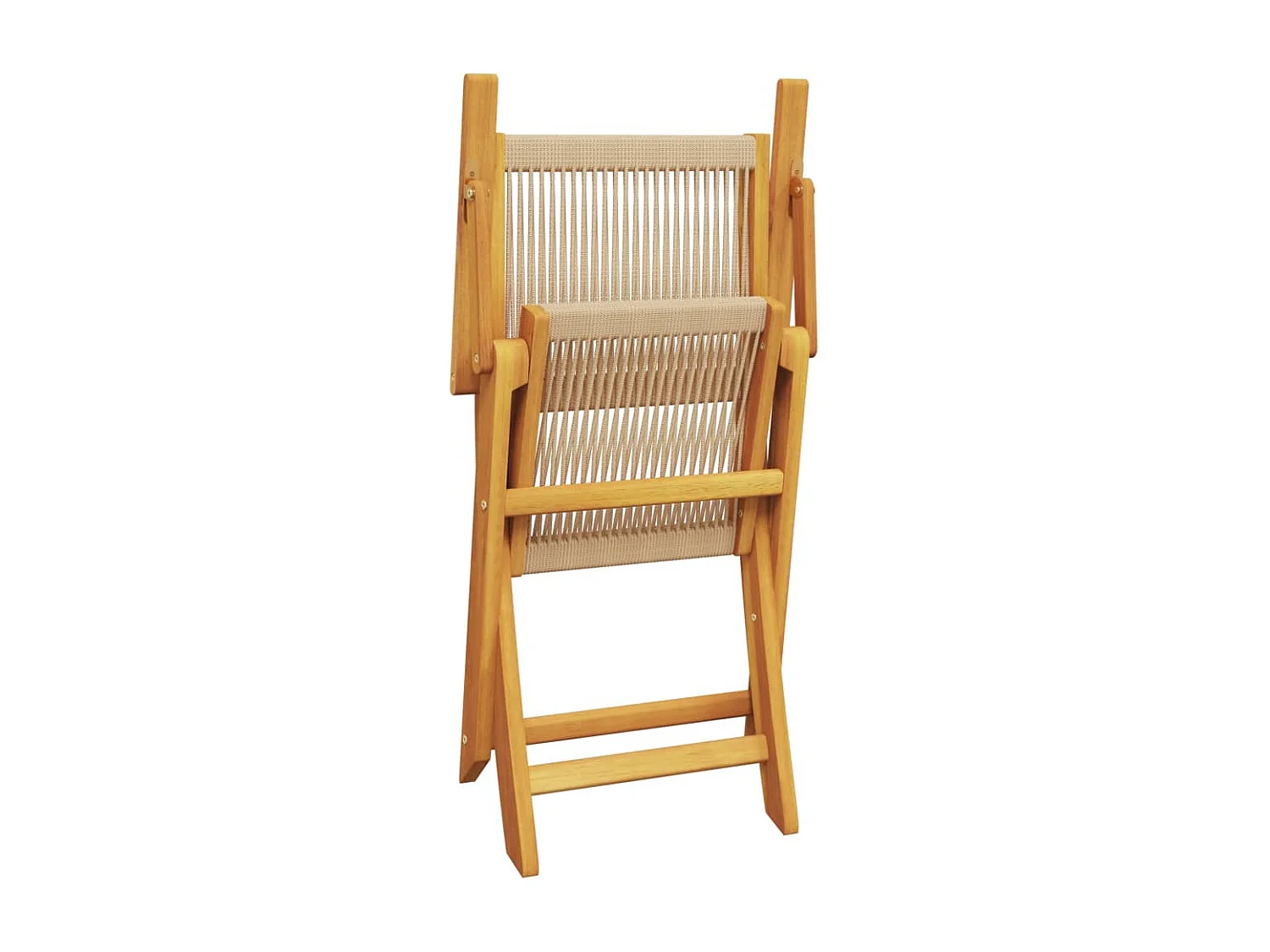 3-tlg. Bistro-Set Beige Polypropylen und Massivholz