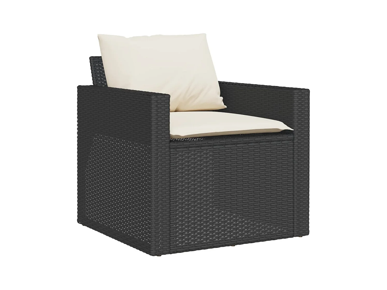Salon de jardin 6 pcs avec coussins noir résine tressée