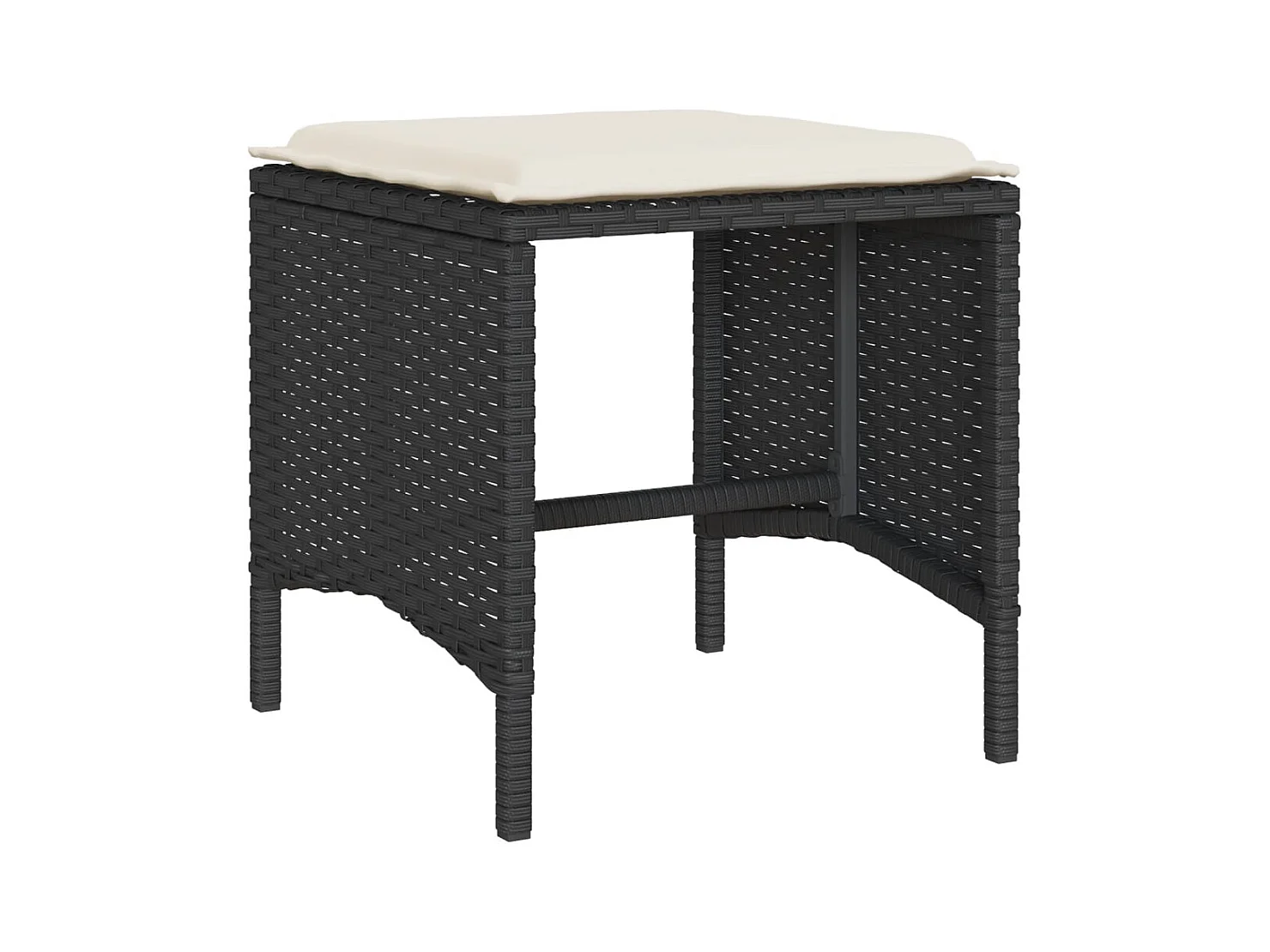 Salon de jardin 6 pcs avec coussins noir résine tressée