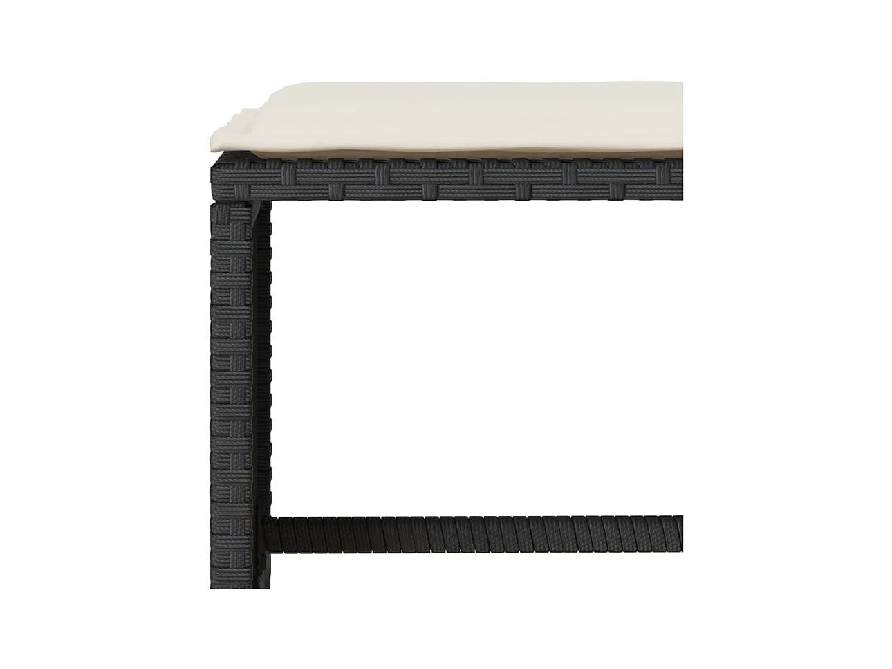 Salon de jardin 6 pcs avec coussins noir résine tressée