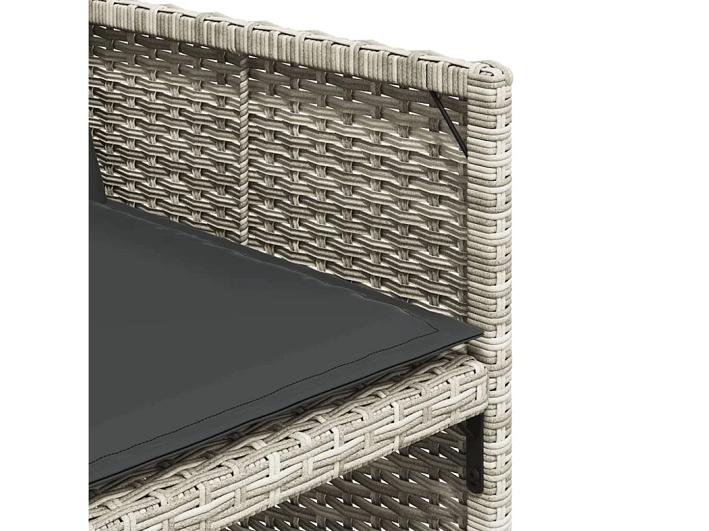 Ensemble à manger de jardin 11pcs avec coussins gris poly rotin