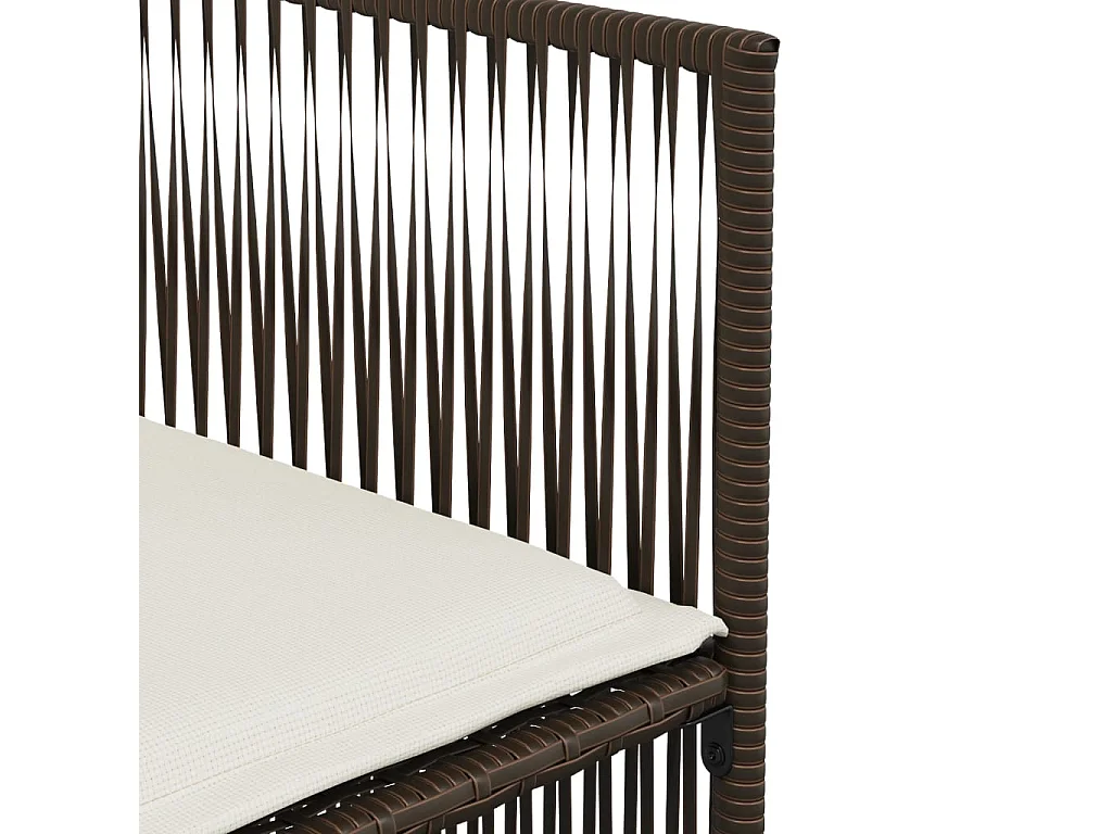 7-tlg. Garten-Essgruppe mit Kissen Braun Poly Rattan