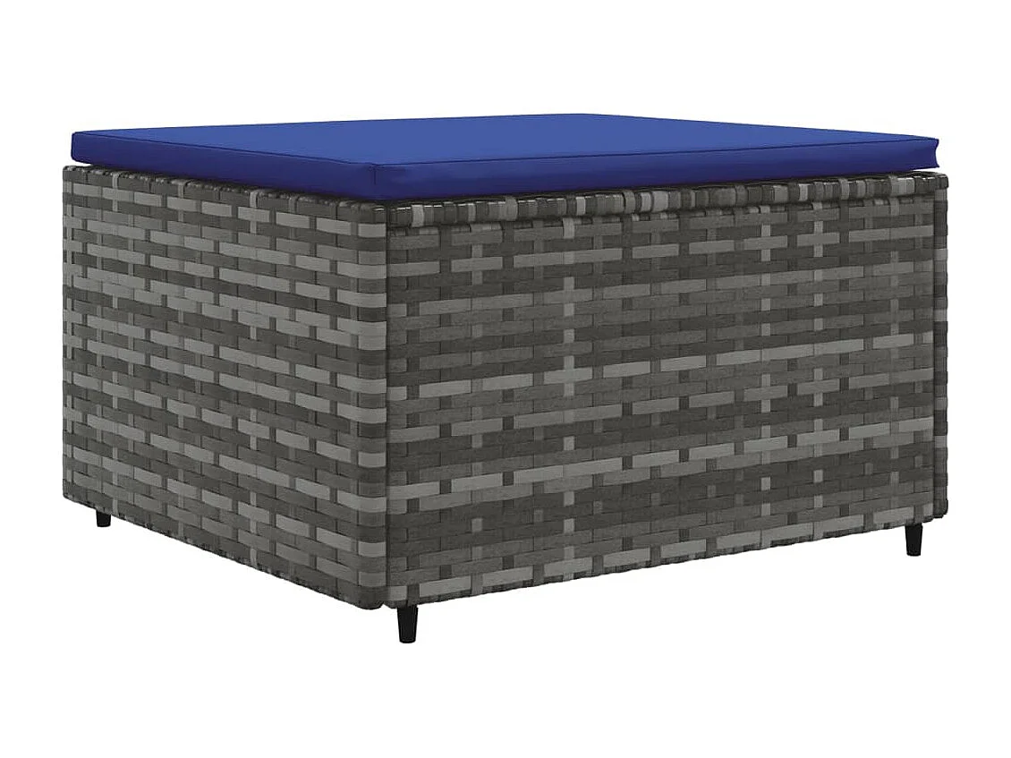 6-tlg. Garten-Lounge-Set mit Kissen Grau Poly Rattan