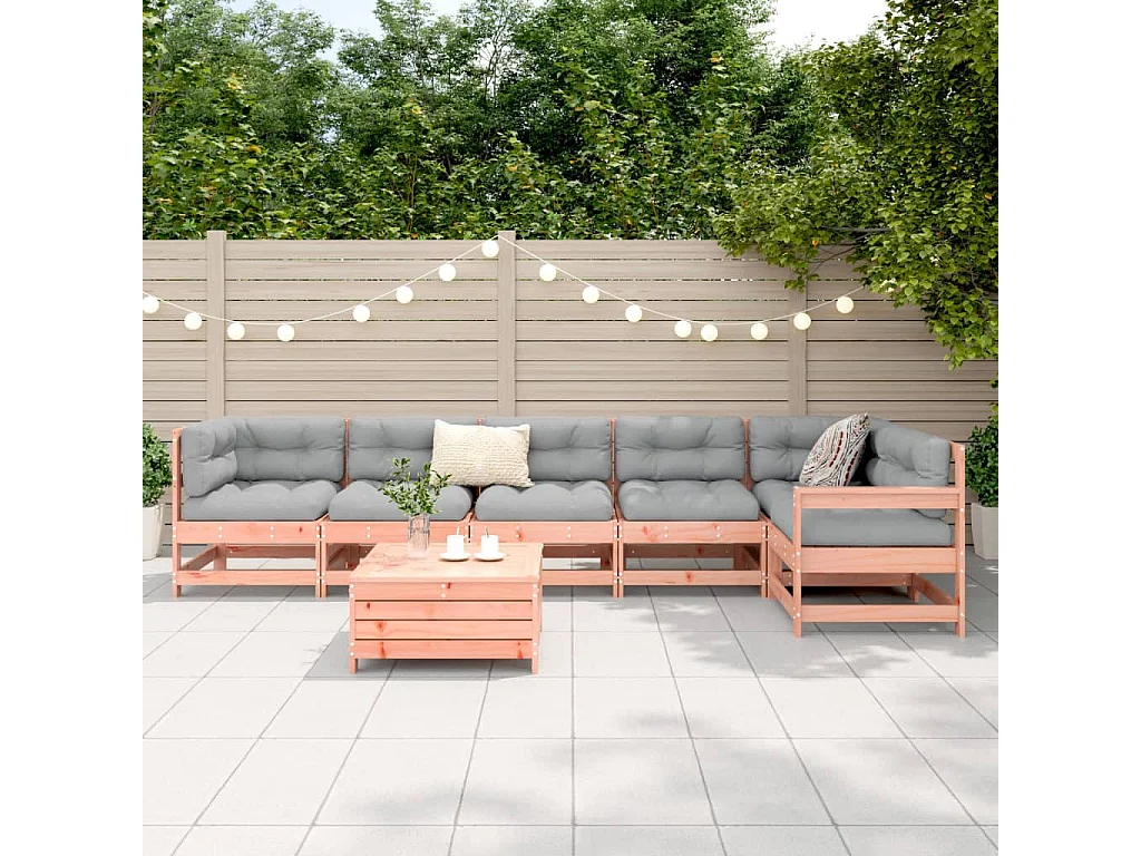 7-tlg. Garten-Sofagarnitur Massivholz Douglasie