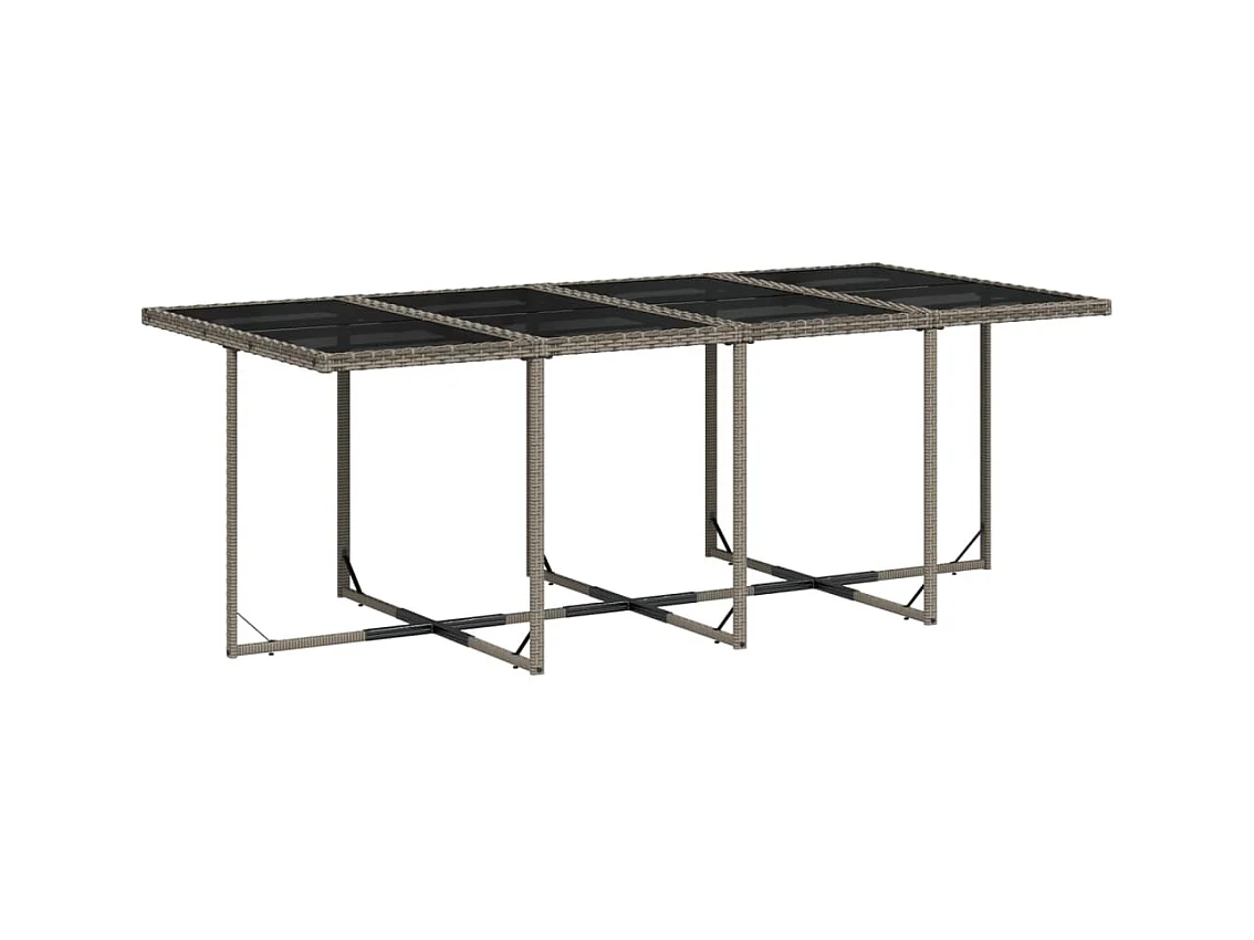 Ensemble à manger de jardin coussins 13 pcs gris résine tressée