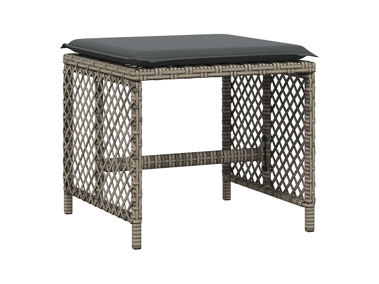 Ensemble à manger de jardin coussins 13 pcs gris résine tressée