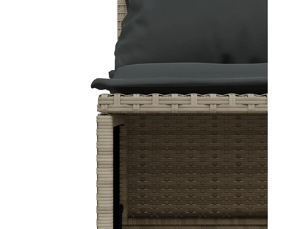 4-tlg. Garten-Sofagarnitur mit Kissen Hellgrau Poly Rattan