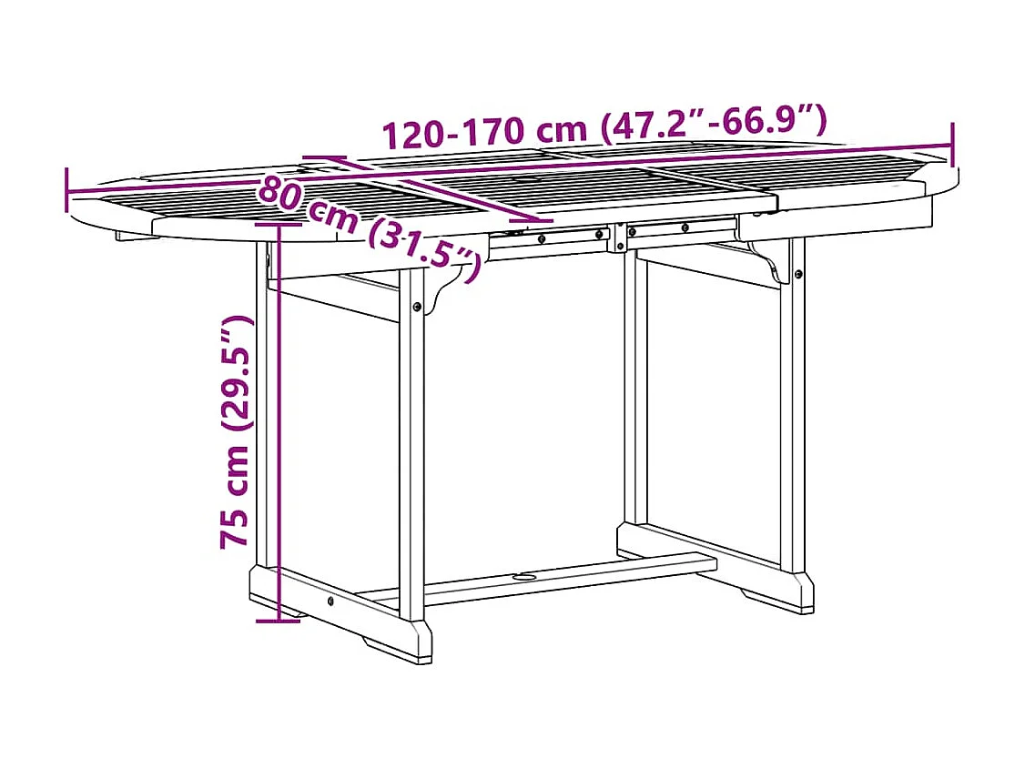 Ensemble à Manger de jardin 7pcs bois d'acacia solide textilène