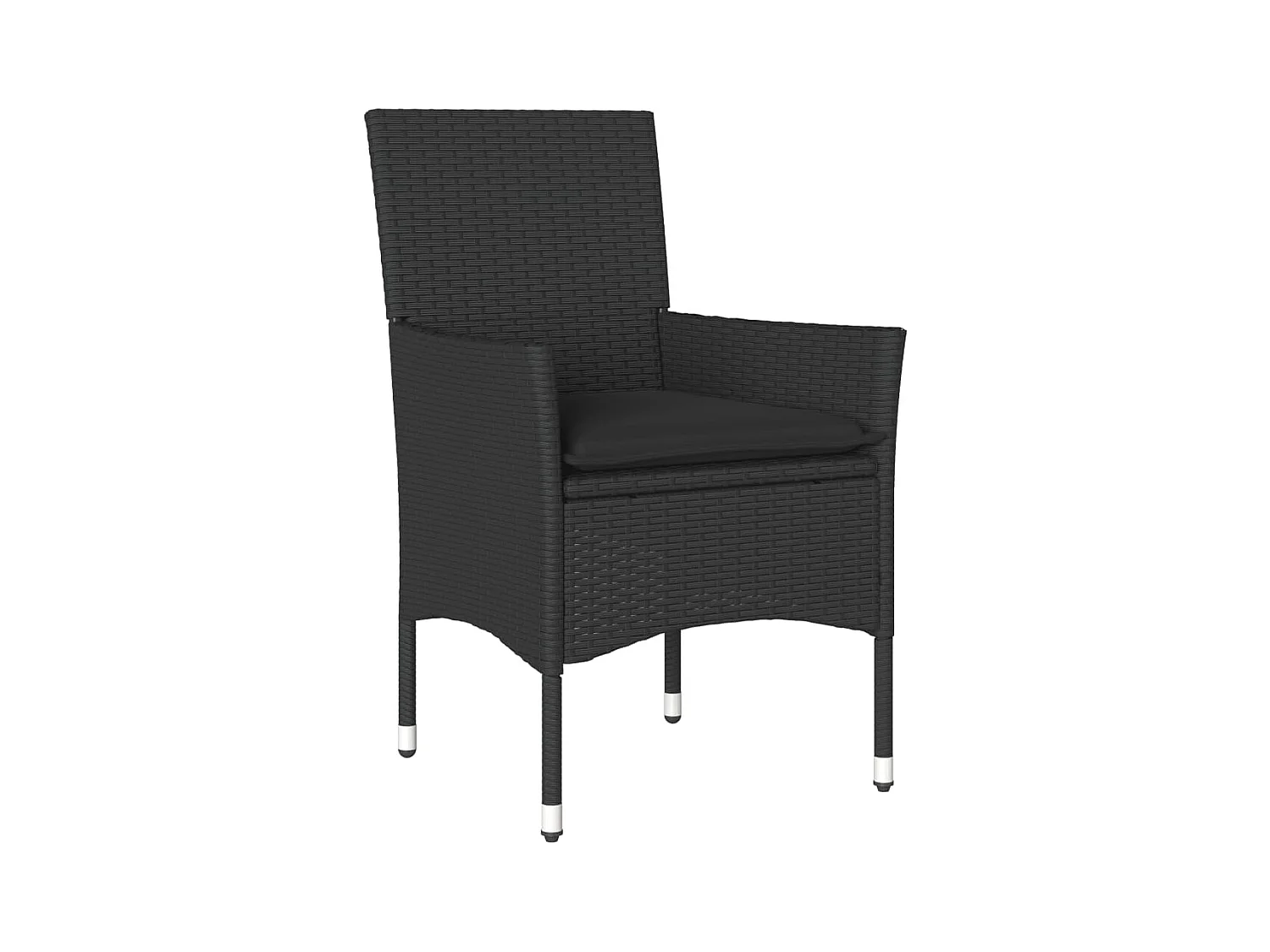 Ensemble à manger de jardin et coussins 7pcs noir rotin acacia