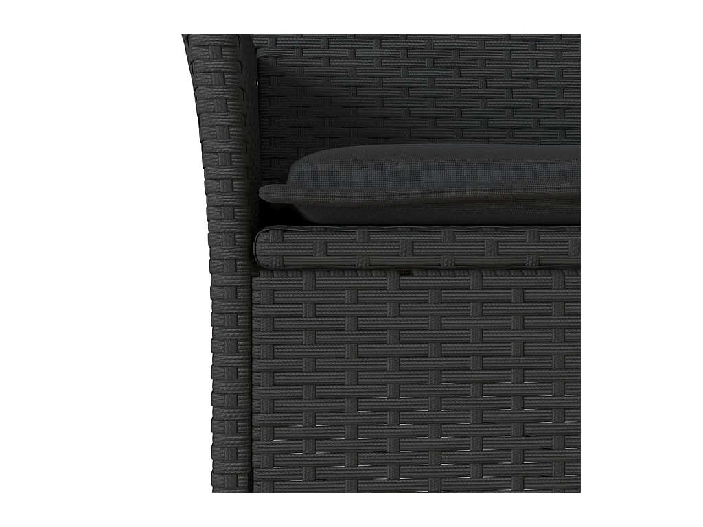 Ensemble à manger de jardin et coussins 7pcs noir rotin acacia