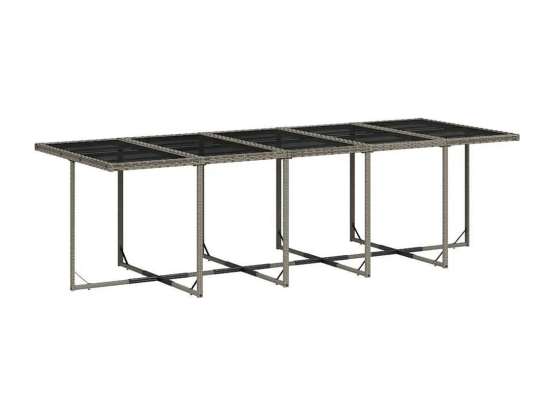 15-tlg. Garten-Essgruppe mit Kissen Grau Poly Rattan