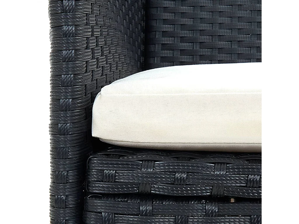 Ensemble à manger de jardin 13 pcs avec coussins Noir