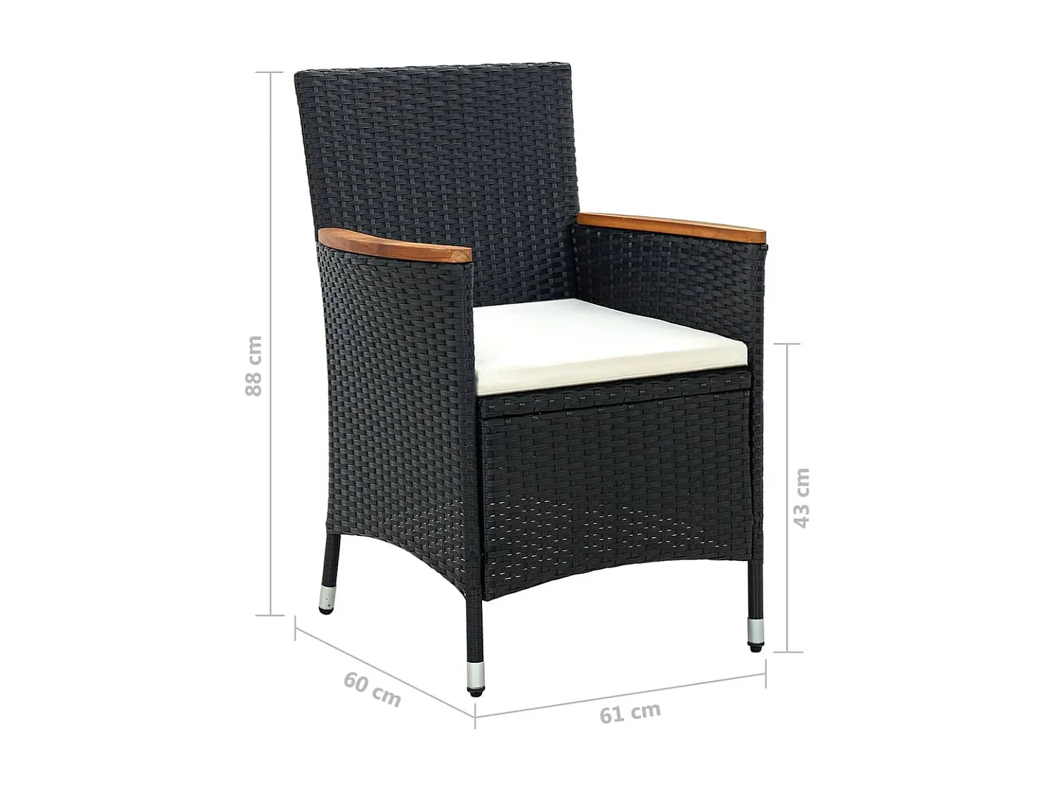 Ensemble à manger de jardin 13 pcs avec coussins Noir