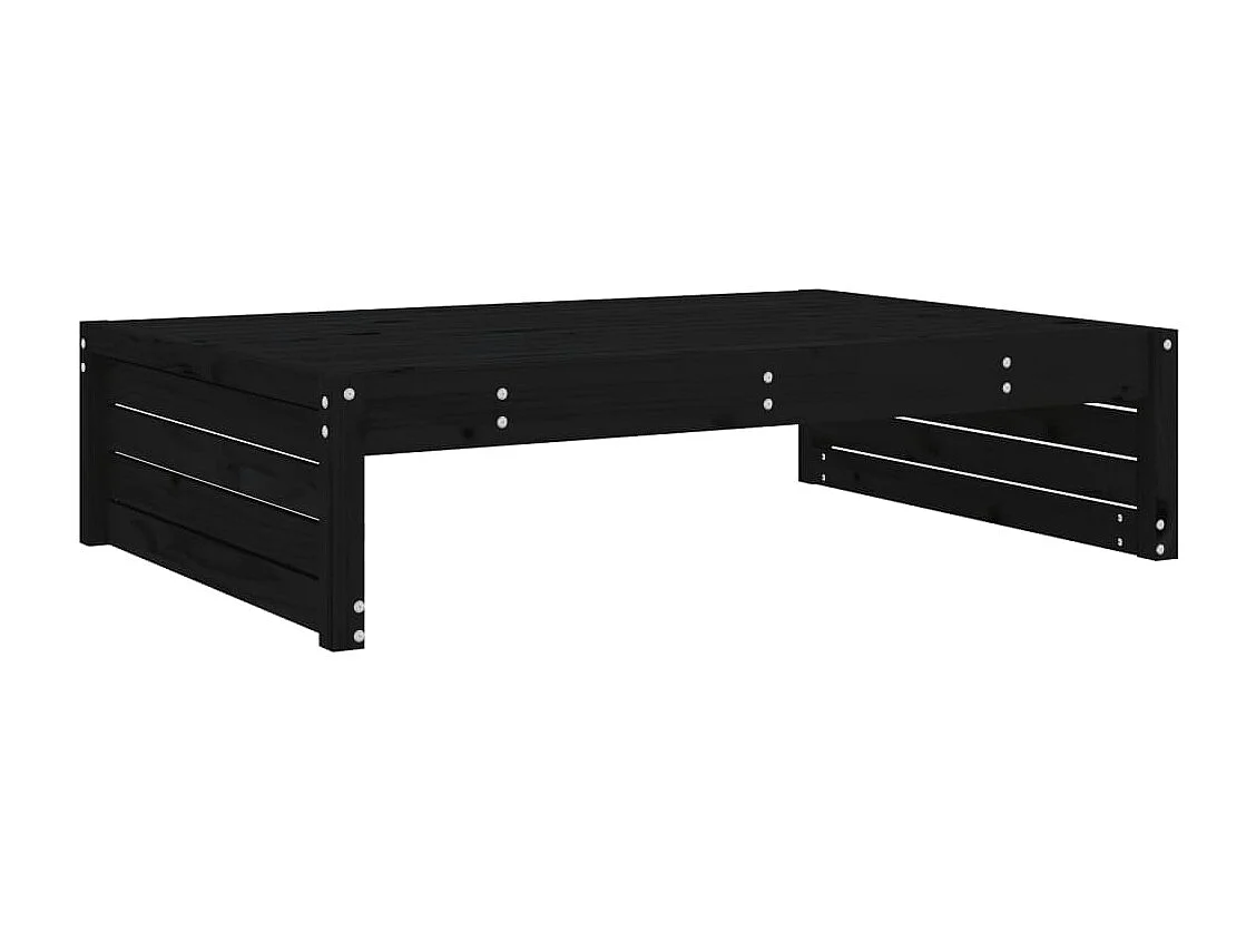 6-tlg. Garten-Lounge-Set Schwarz Massivholz Kiefer