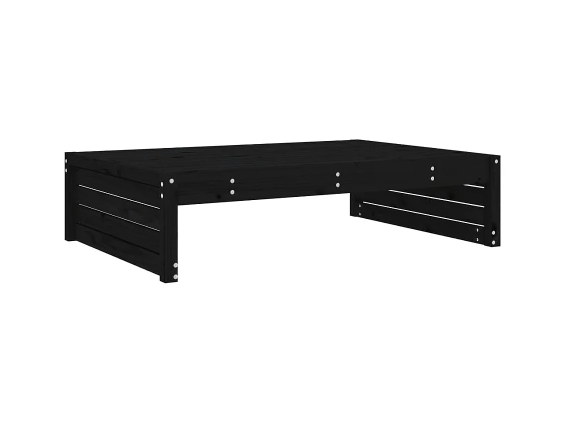 Salon de jardin 6 pcs Noir Bois de pin massif