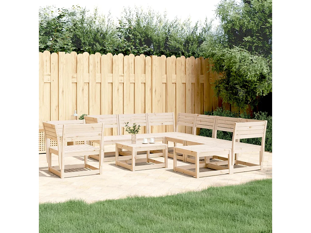 8-tlg. Garten-Lounge-Set Massivholz Kiefer