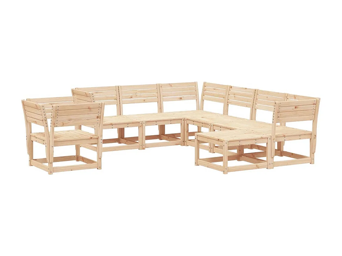 8-tlg. Garten-Lounge-Set Massivholz Kiefer